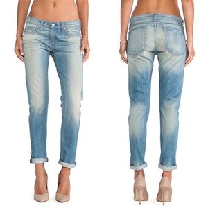 RAG & BONE The Dre Skinny Boyfriend Green Cast Denim Jeans 25